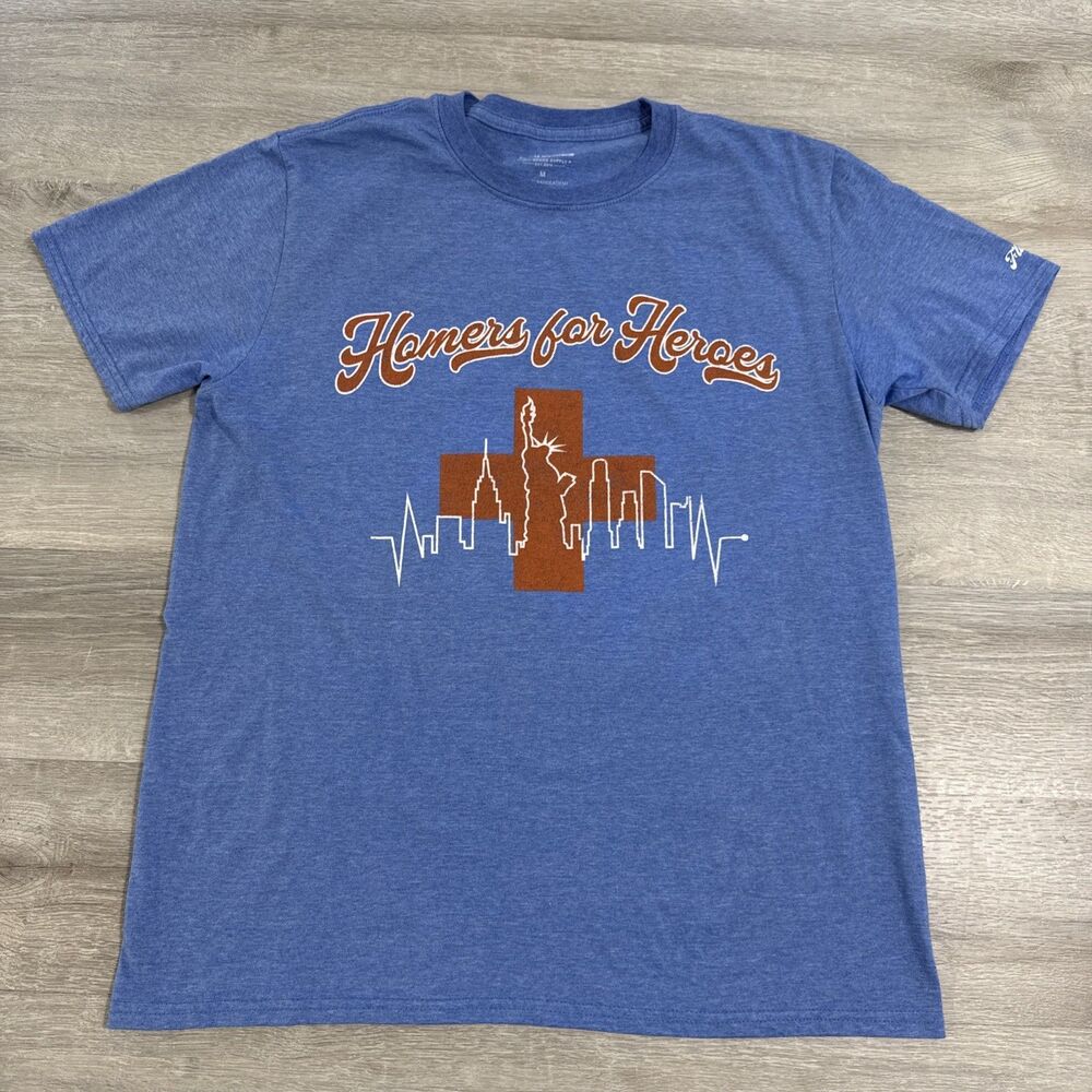 Pete Alonso Shirt Homers For Heroes New York Mets Flag And Anthem Blue Medium